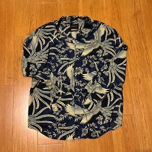 Scotch & Soda Flying Peacock Cotton Viscose blend button up shirt